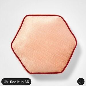 16” Textured Velvet Hexagon Throw Pillow Coral Threshold Design W/ Studio McGee